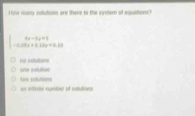 how many solutions are there to the system of equations?\\\\begin{cases…
