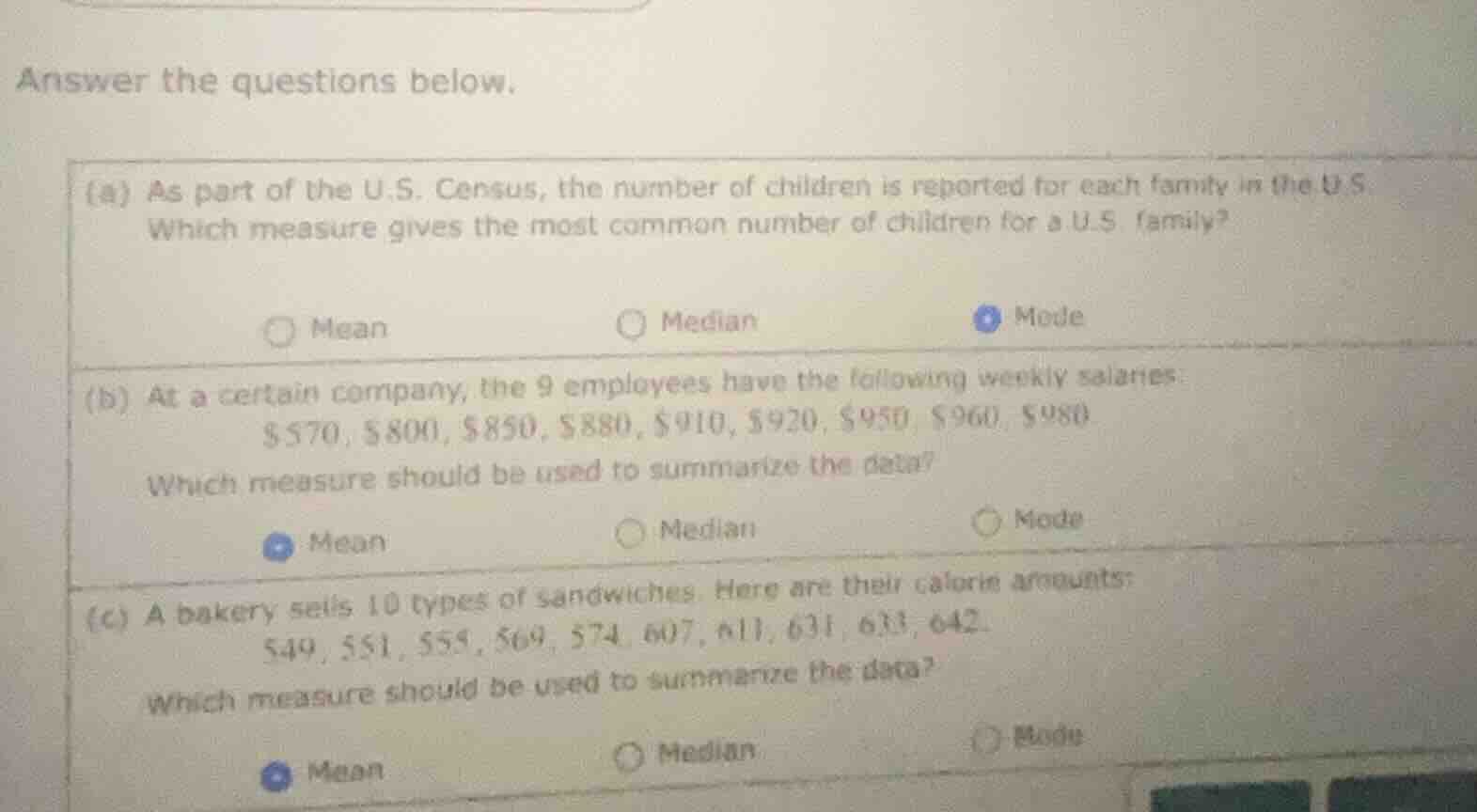 answer the questions below. (a) as part of the u.s. census, the number …
