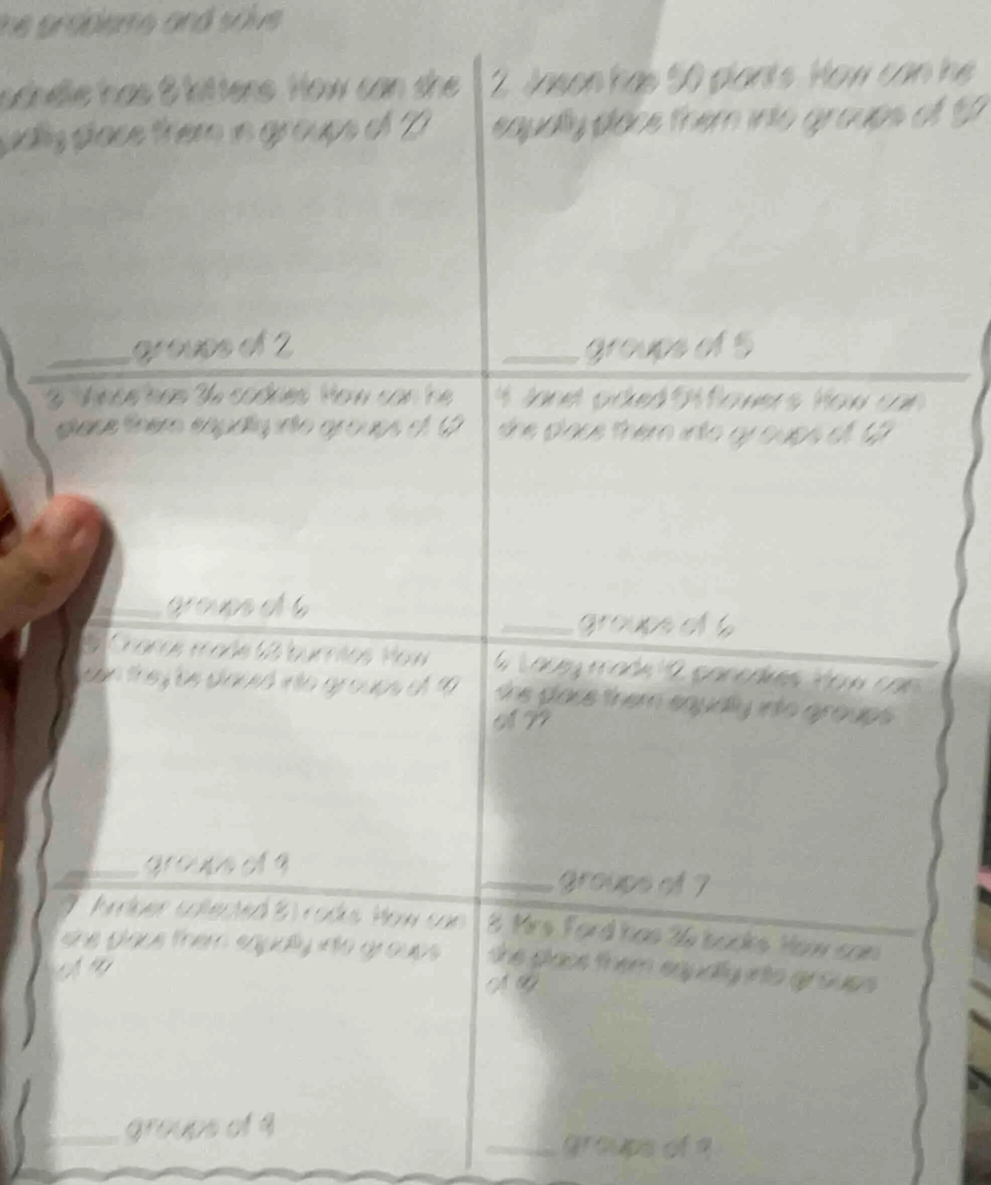 1. partially visible has 8 kittens. how can she evenly place them in gr…