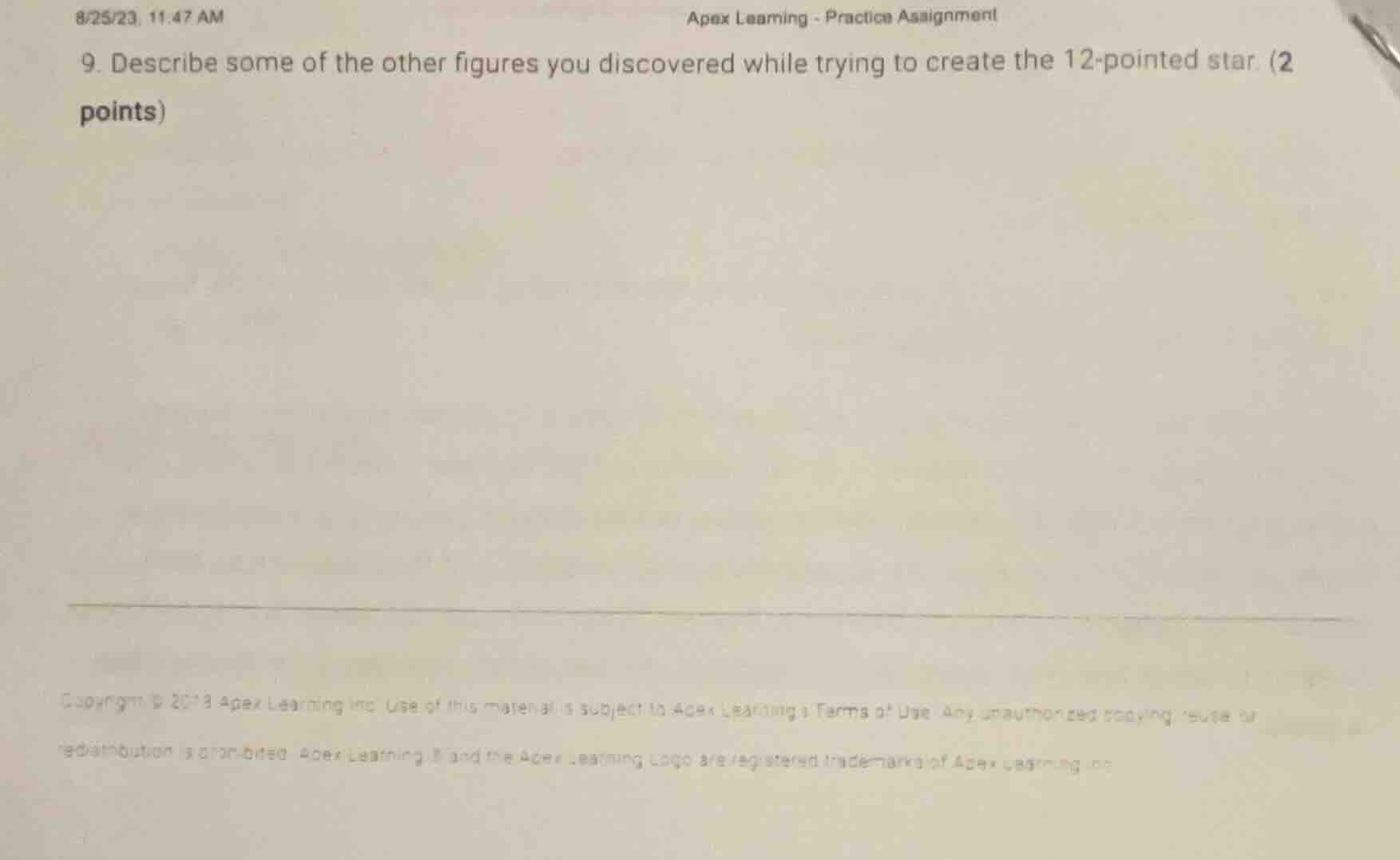 9. describe some of the other figures you discovered while trying to cr…