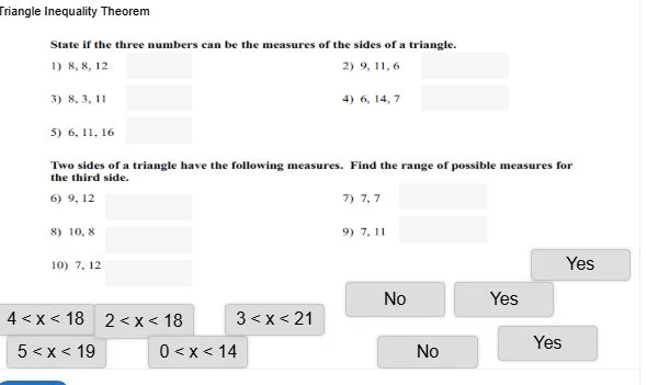 triangle inequality theorem state if the three numbers can be the measu…