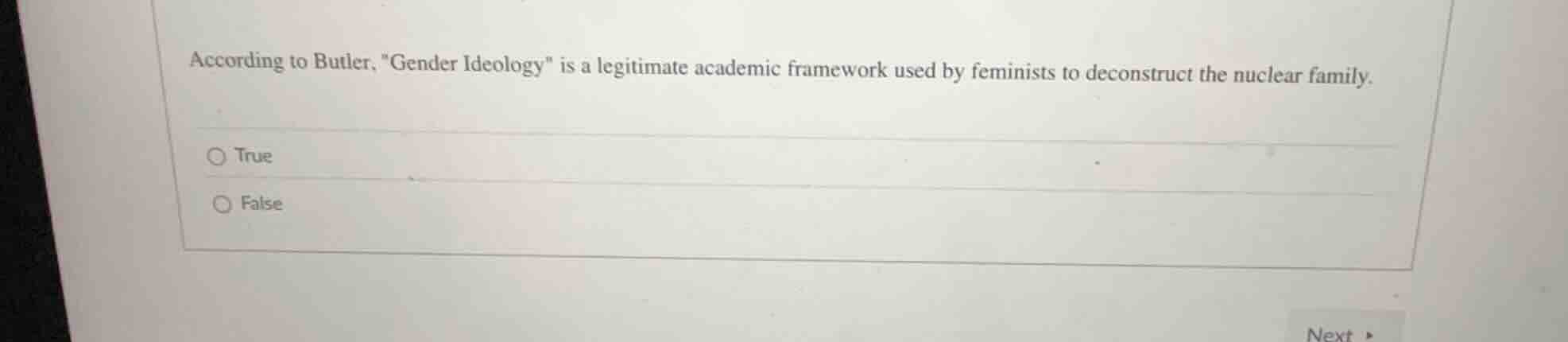 according to butler, \gender ideology\ is a legitimate academic framewo…