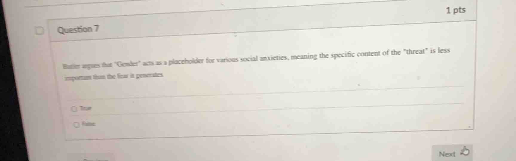 question 7 butler argues that gender acts as a placeholder for various …