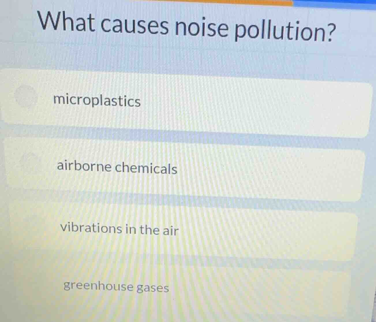 what causes noise pollution? microplastics airborne chemicals vibration…