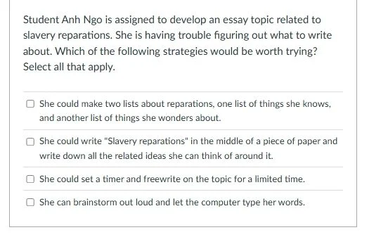 student anh ngo is assigned to develop an essay topic related to slaver…
