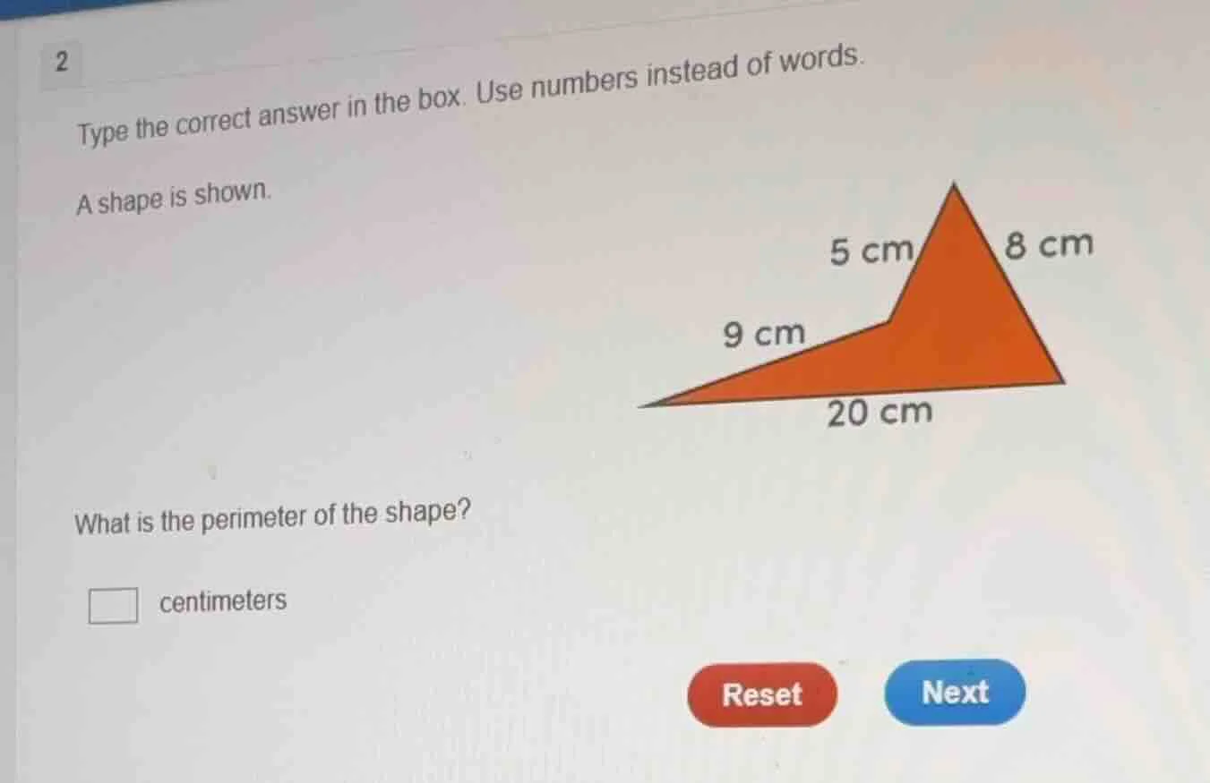 2 type the correct answer in the box. use numbers instead of words. a s…