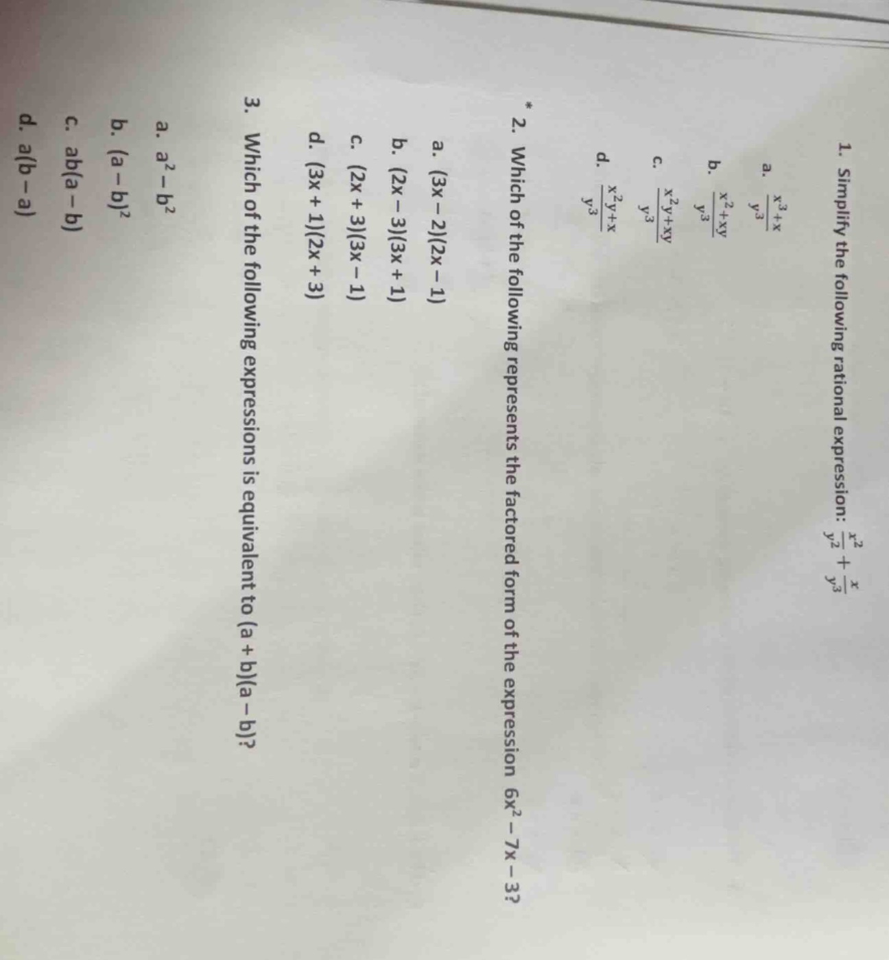 1. simplify the following rational expression: $\frac{x^2}{y^2}+\frac{x…