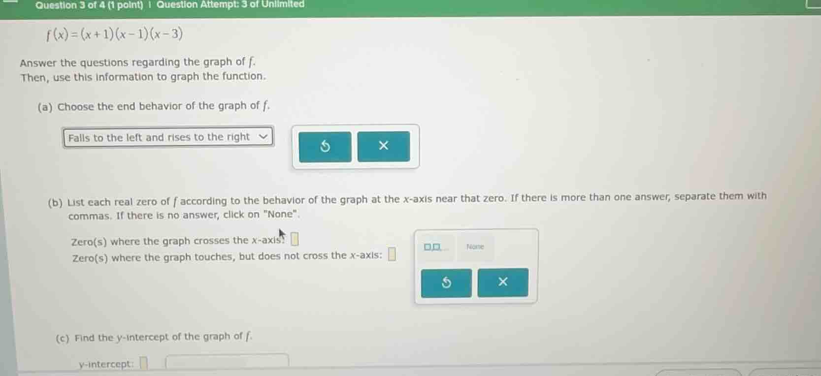 question 3 of 4 (1 point) | question attempt: 3 of unlimited $f(x)=(x +…