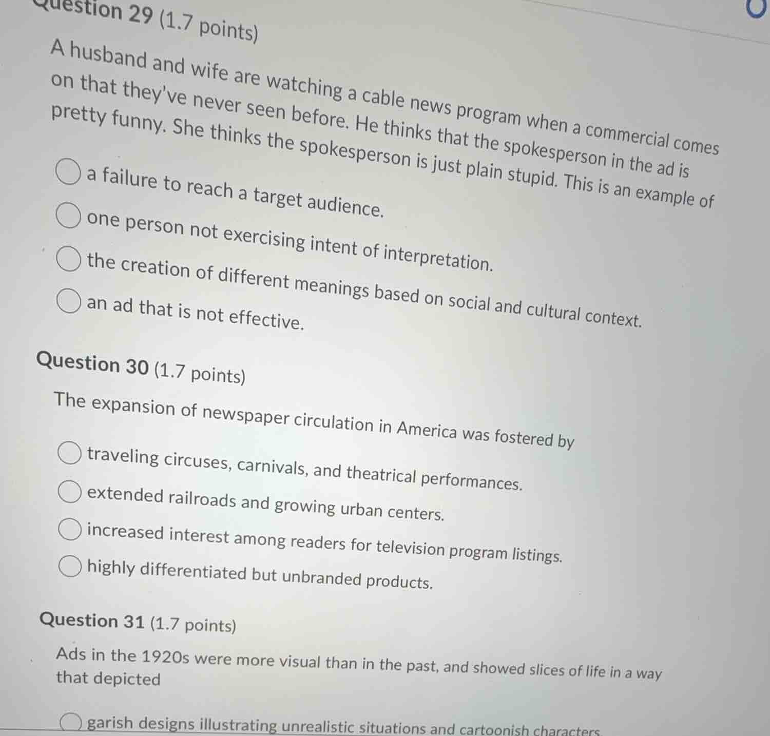 question 29 (1.7 points) a husband and wife are watching a cable news p…