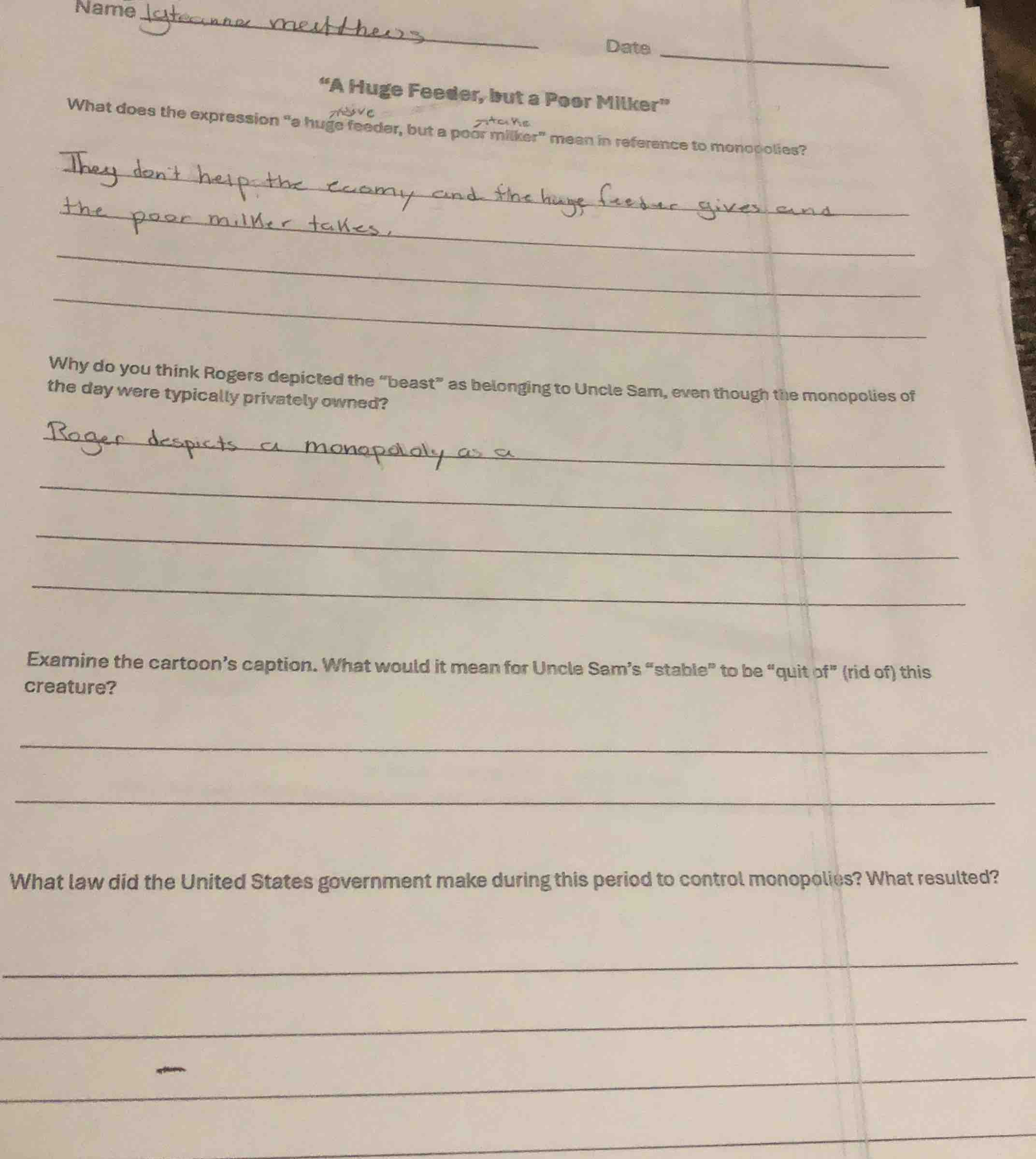 name date \a huge feeder, but a poor milker\ what does the expression \…