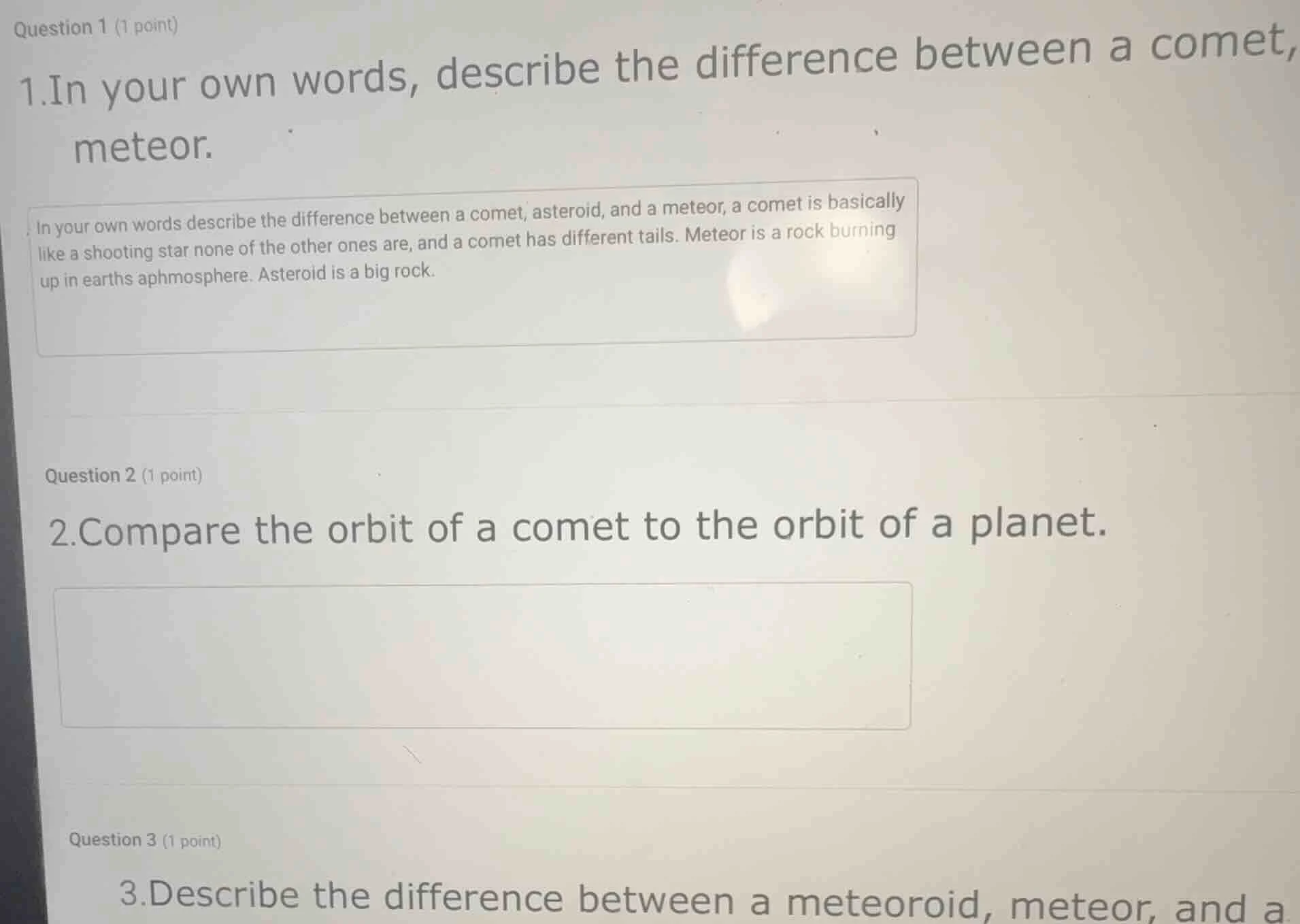 question 1 (1 point) 1. in your own words, describe the difference betw…