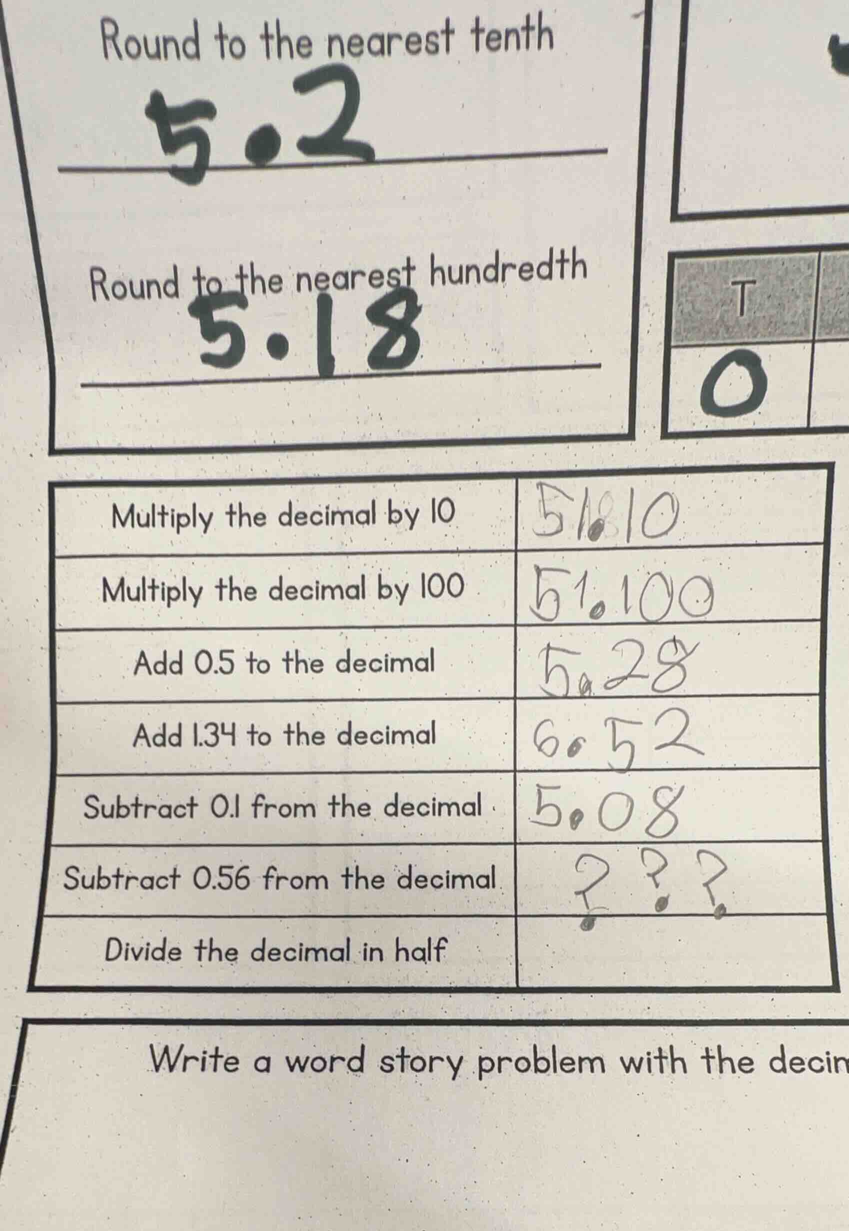round to the nearest tenth ______ round to the nearest hundredth ______…