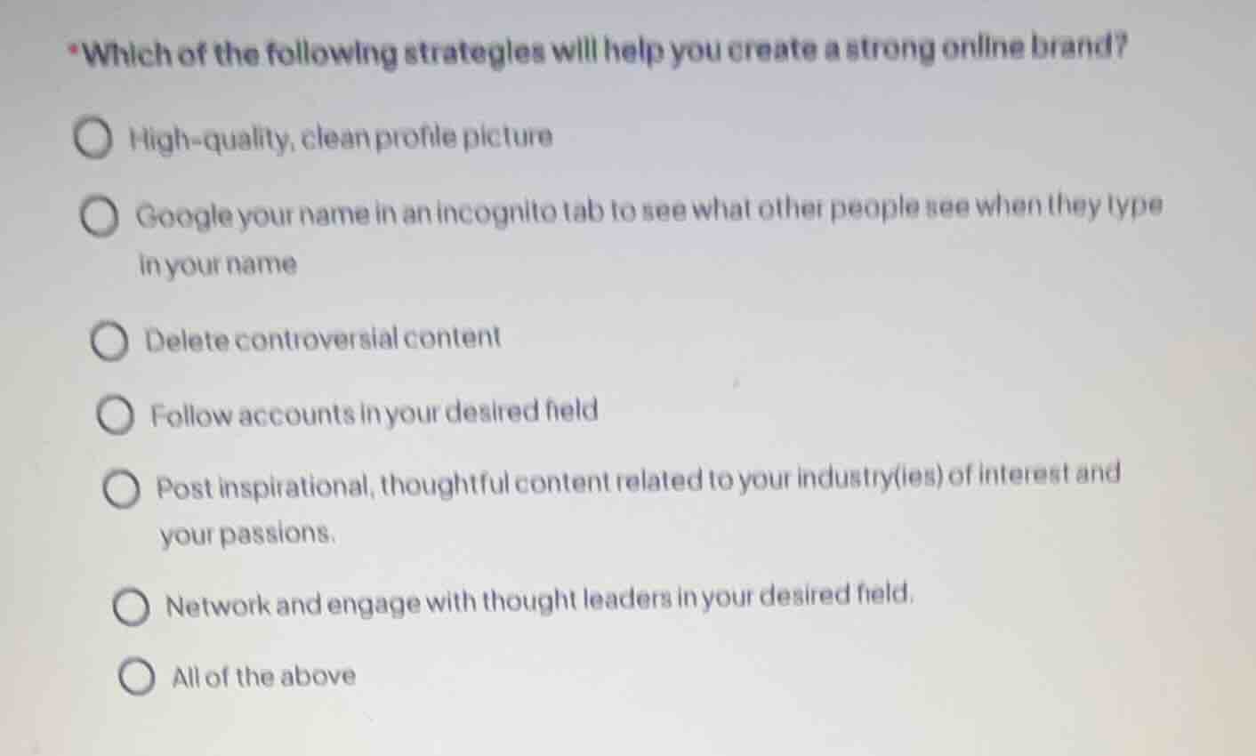 *which of the following strategies will help you create a strong online…