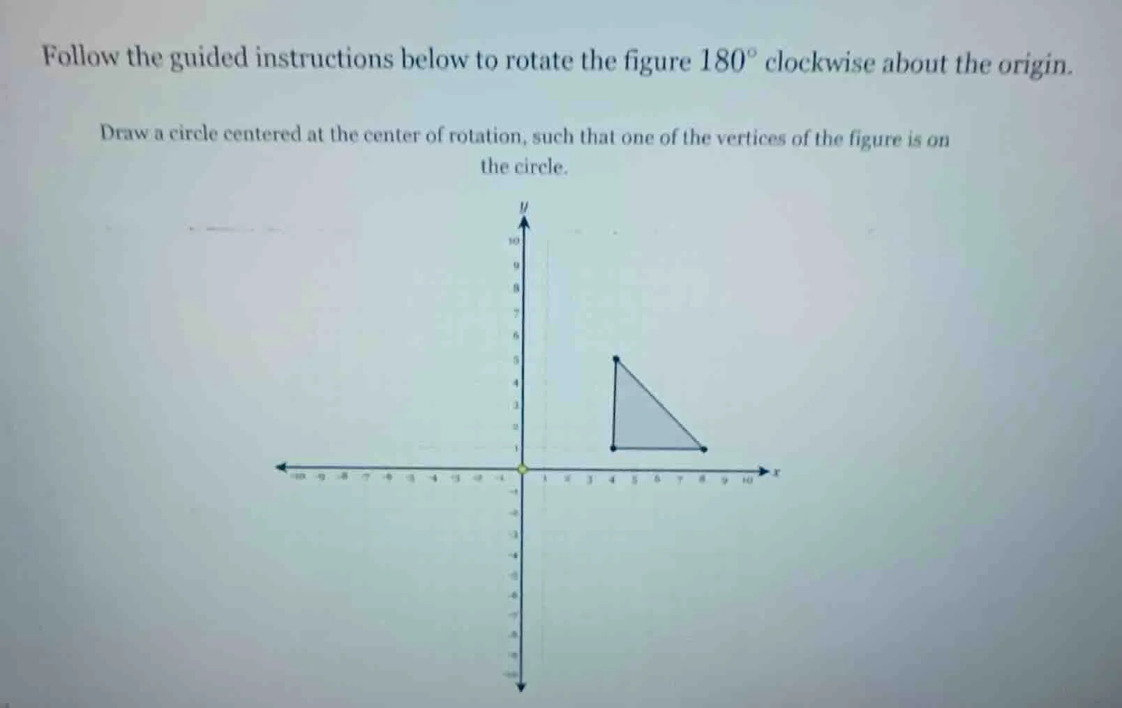 follow the guided instructions below to rotate the figure 180° clockwis…