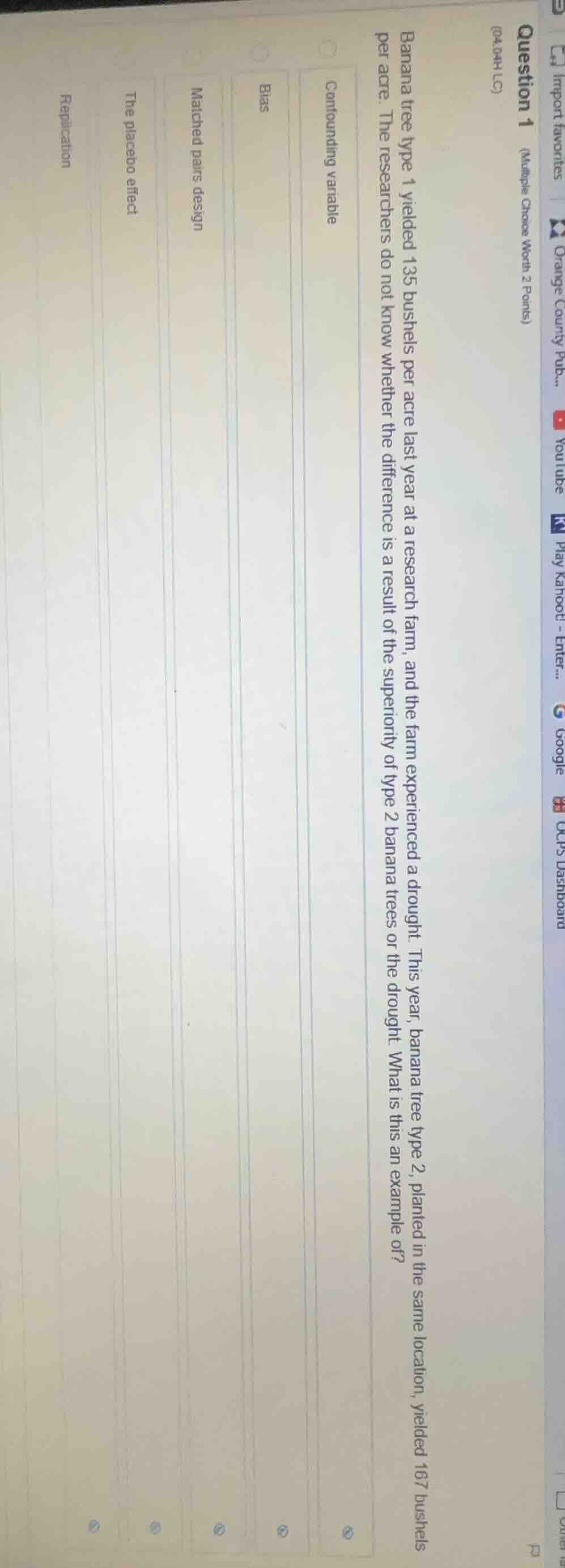 question 1 (multiple choice worth 2 points) (04.04h lc) banana tree typ…