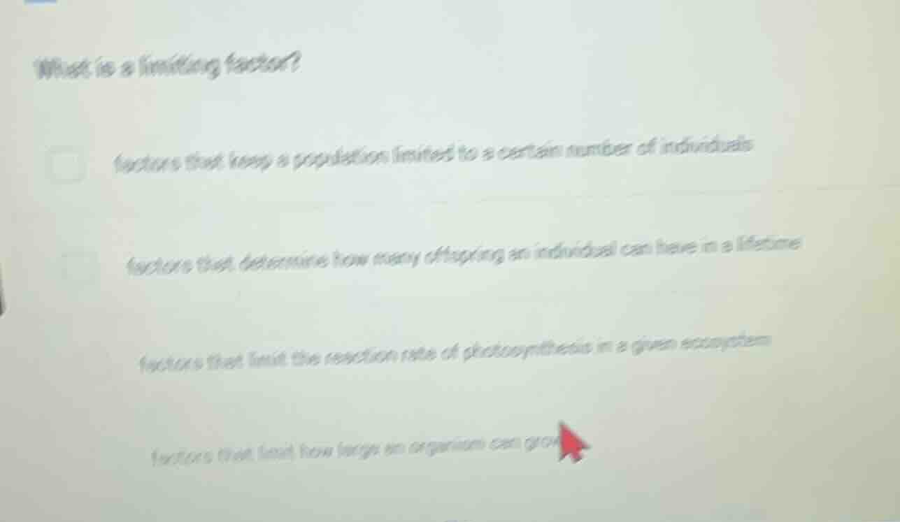 what is a limiting factor? factors that keep a population limited to a …