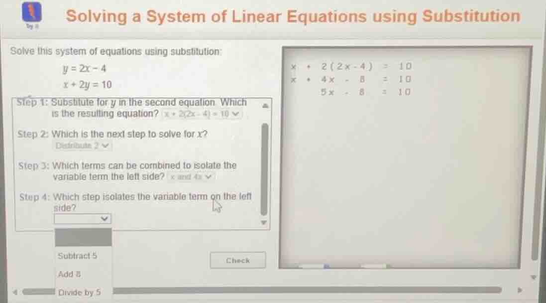 solving a system of linear equations using substitution solve this syst…