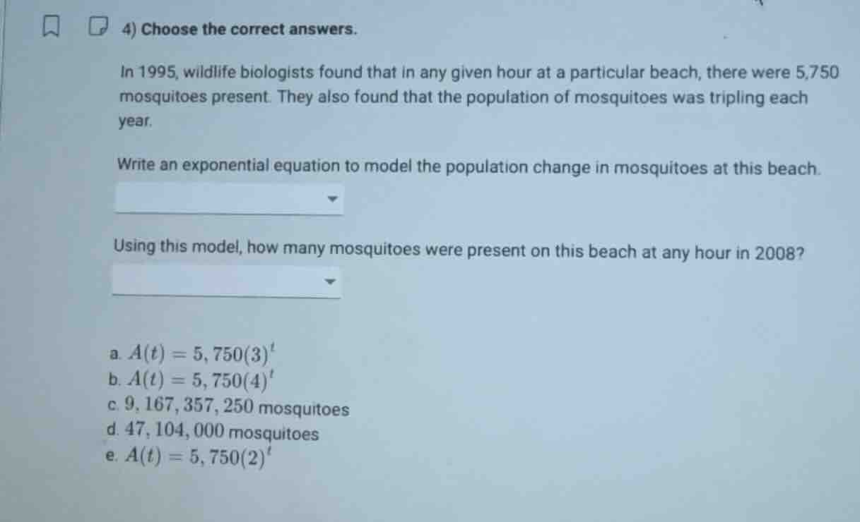 4) choose the correct answers. in 1995, wildlife biologists found that …