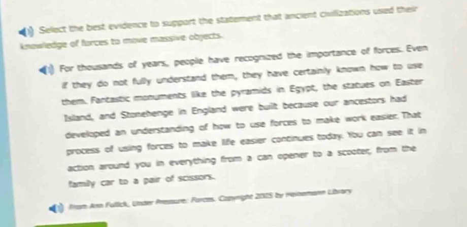 select the best evidence to support the statement that ancient civiliza…