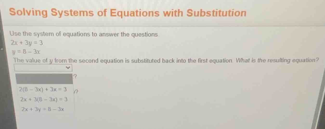 solving systems of equations with substitution use the system of equati…
