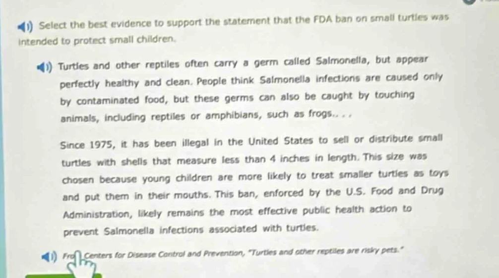 select the best evidence to support the statement that the fda ban on s…
