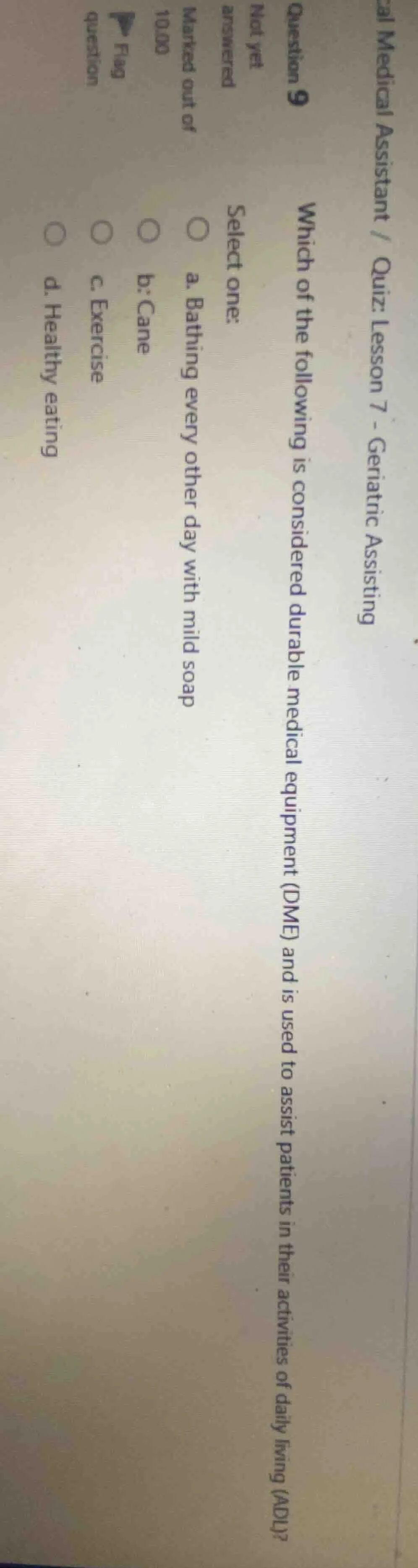 question 9 not yet answered marked out of 10.00 flag question select on…