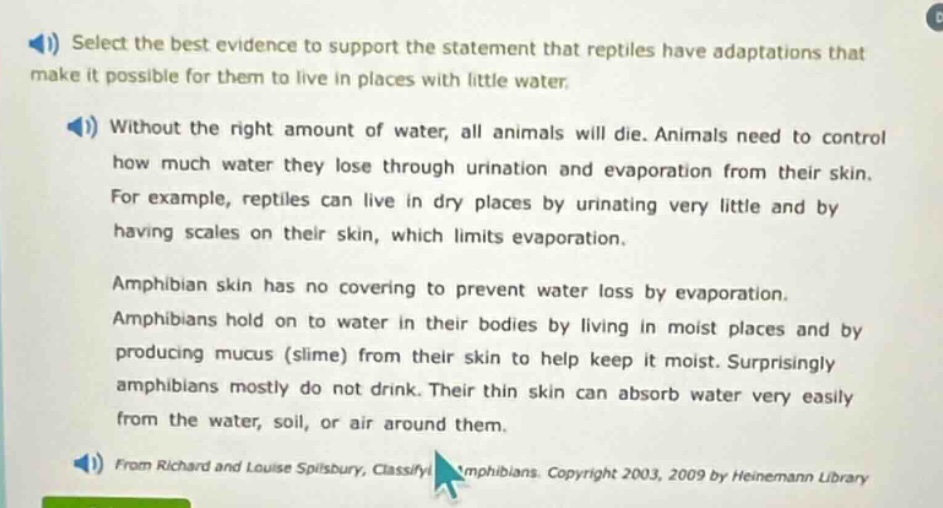 select the best evidence to support the statement that reptiles have ad…