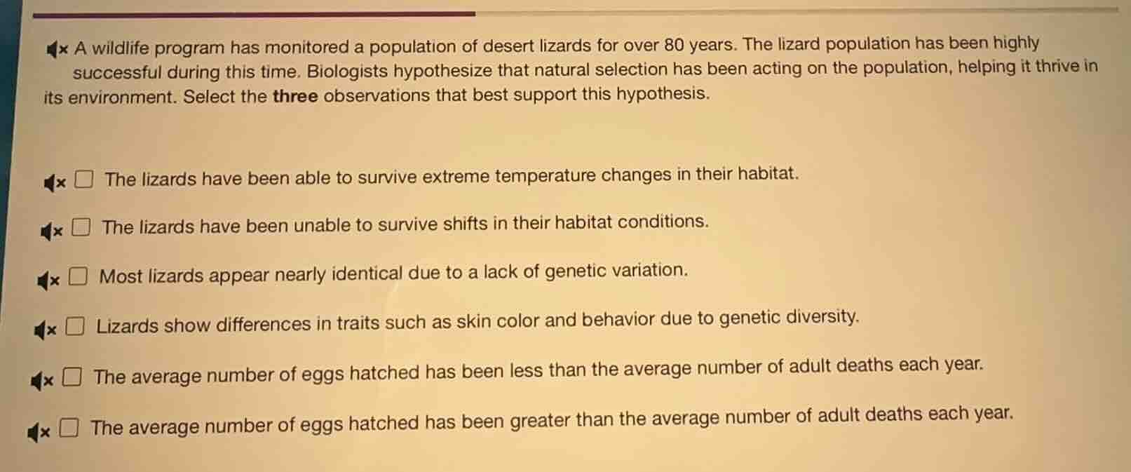 a wildlife program has monitored a population of desert lizards for ove…