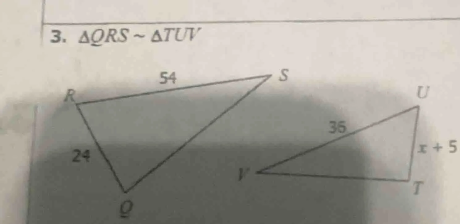 3. $\\triangle qrs \\sim \\triangle tuv$