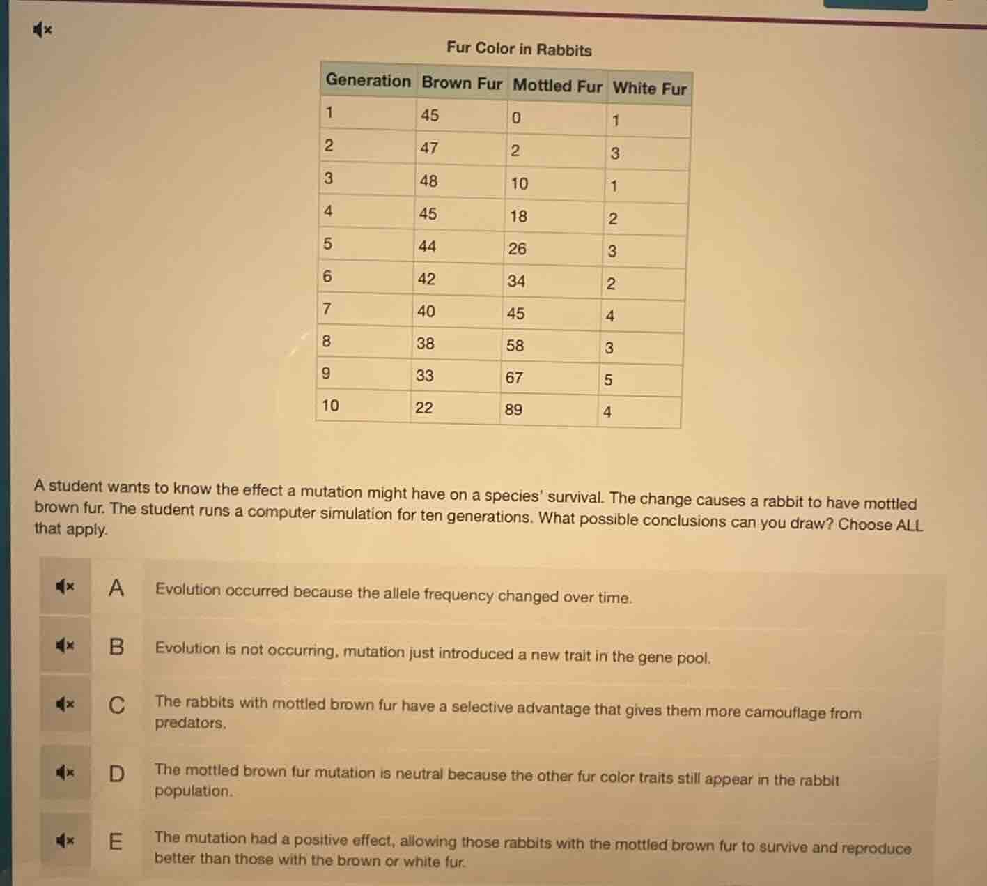 fur color in rabbits generation brown fur mottled fur white fur 1 45 0 …