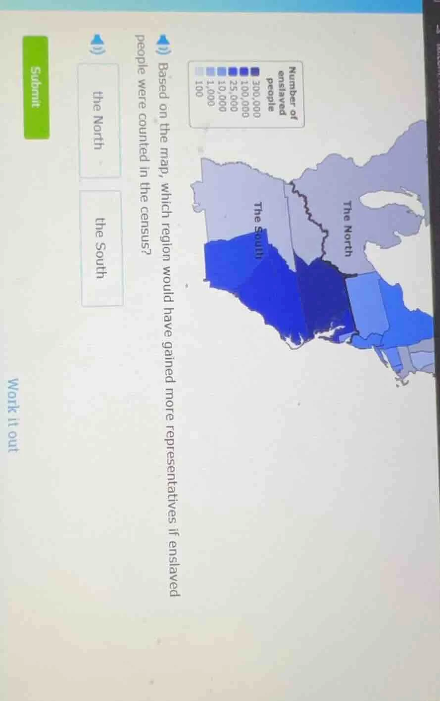 based on the map, which region would have gained more representatives i…