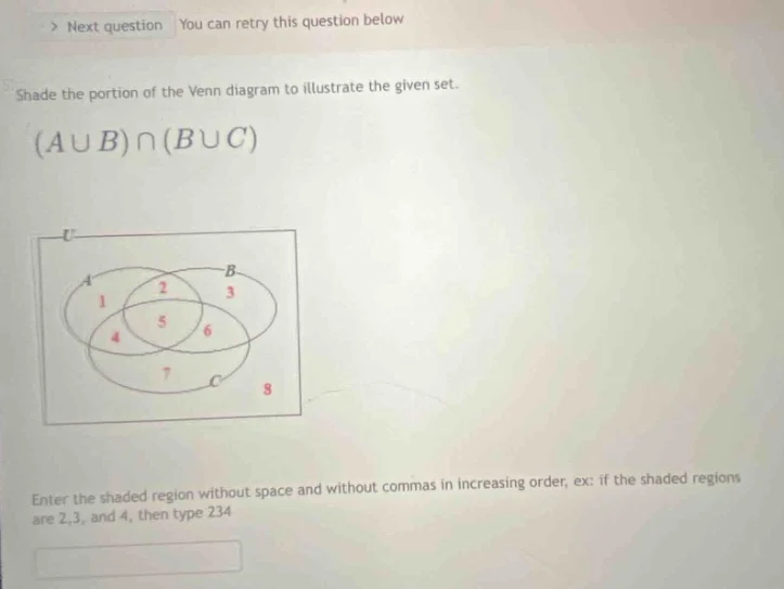 shade the portion of the venn diagram to illustrate the given set. $(ac…