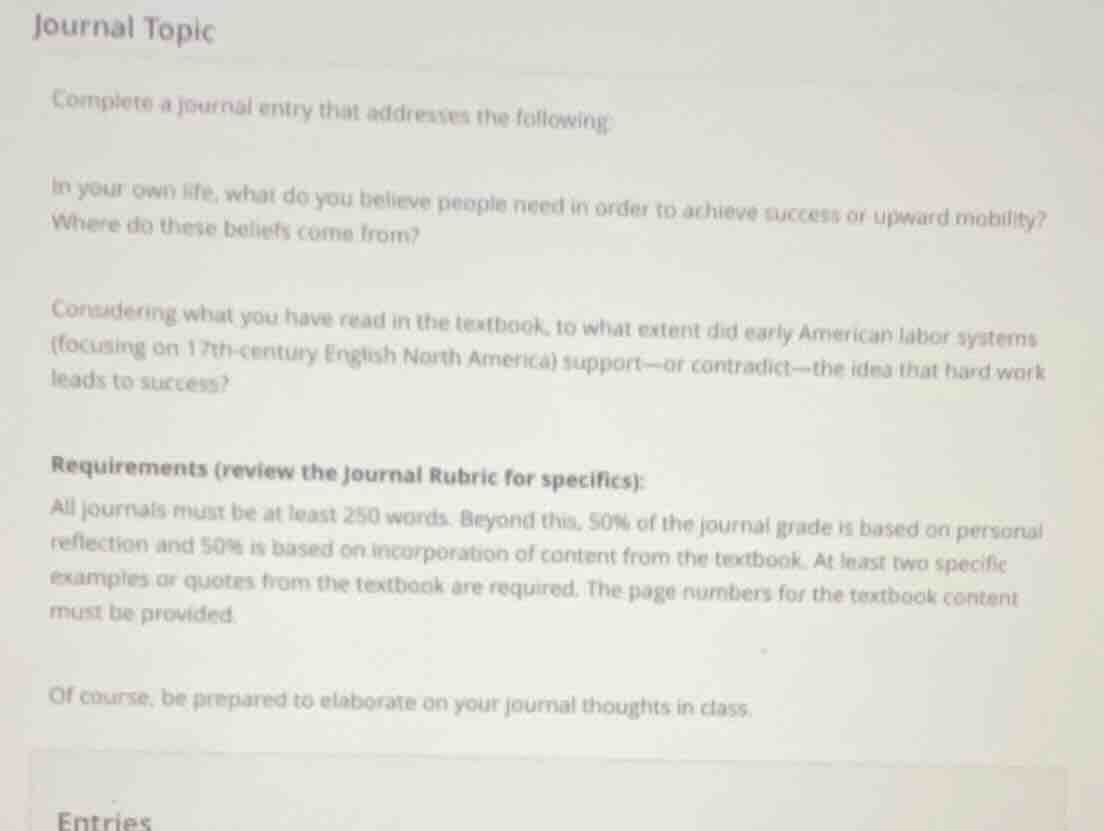 journal topic complete a journal entry that addresses the following: in…