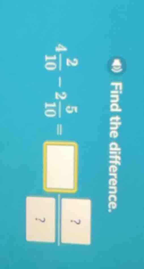 find the difference. $4\\frac{2}{10} - 2\\frac{5}{10} = $ □ \\frac{?}{?}
