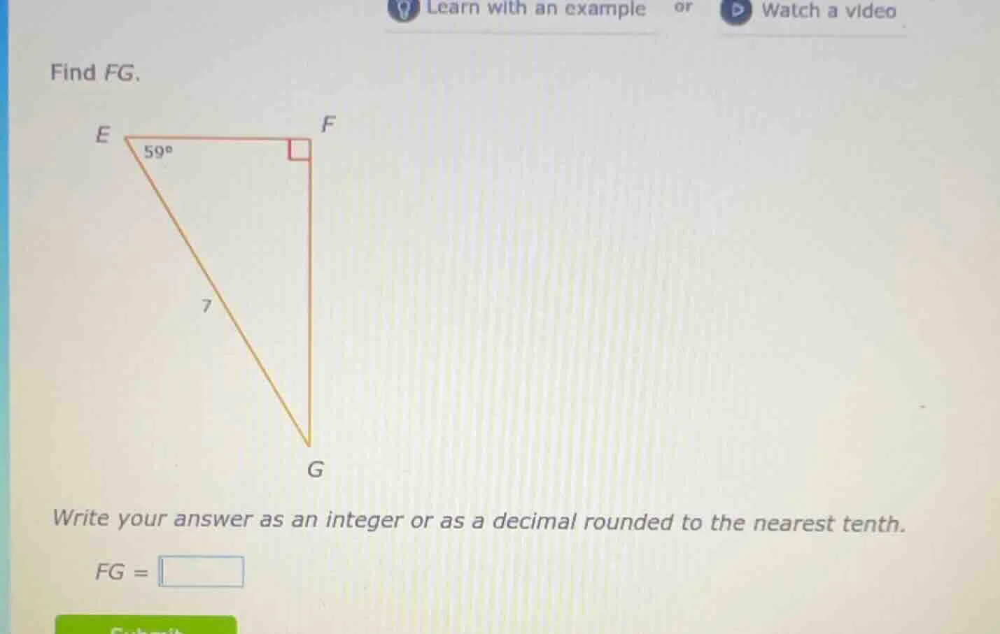 find fg. write your answer as an integer or as a decimal rounded to the…