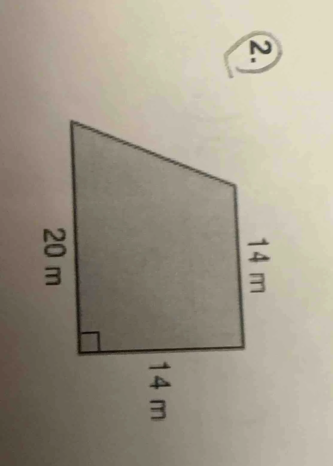 2. (the image shows a trapezoid with the lengths of the two parallel si…
