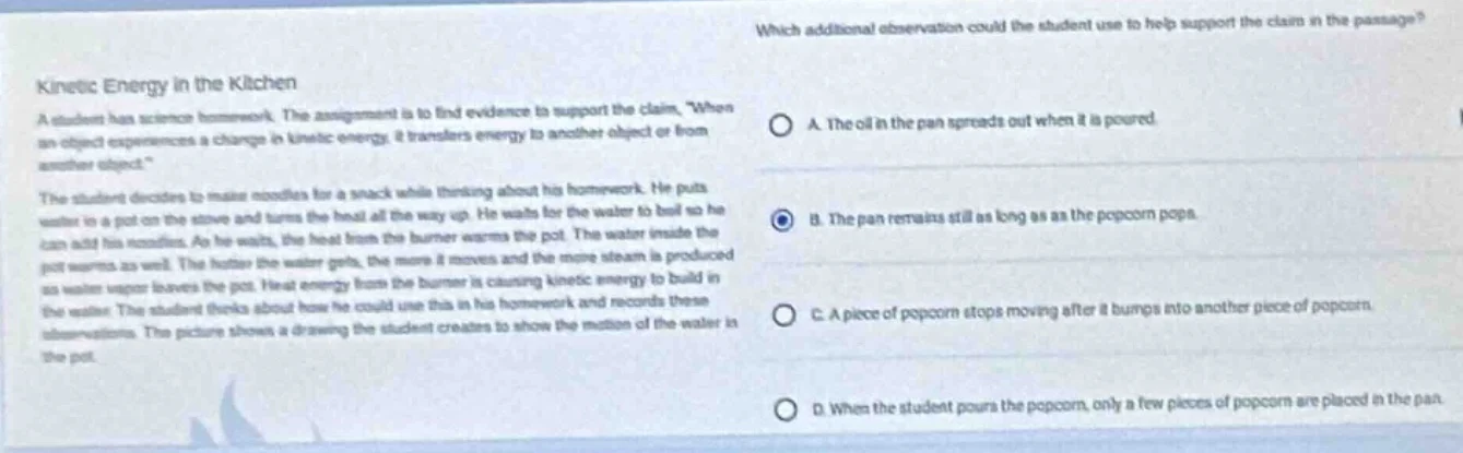 kinetic energy in the kitchen a student has science homework. the assig…