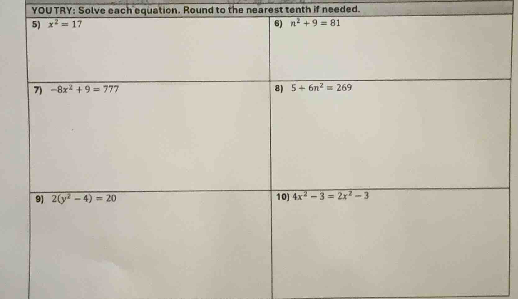 you try: solve each equation. round to the nearest tenth if needed. 5) …