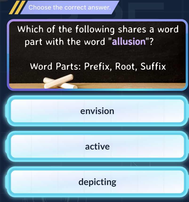 choose the correct answer. which of the following shares a word part wi…