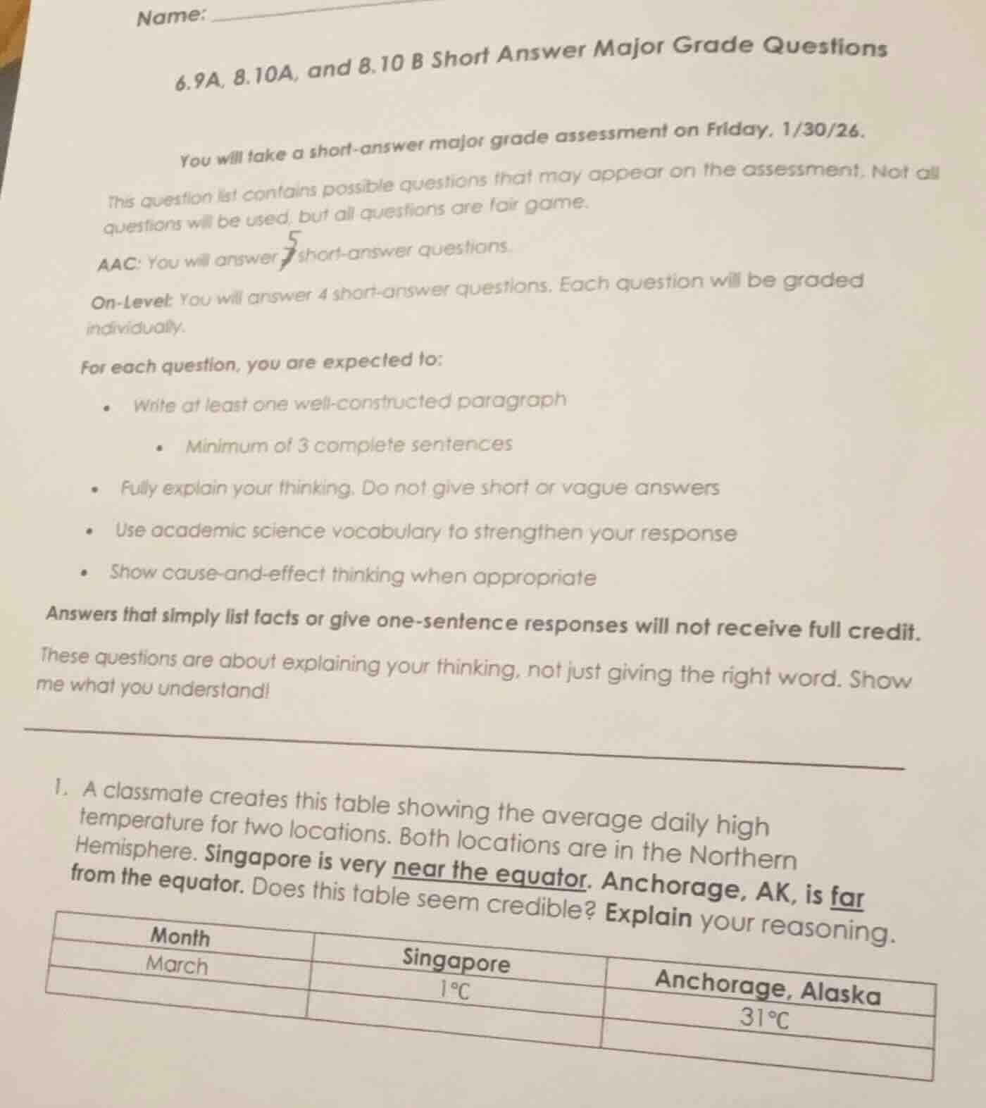 name: 6.9a, 8.10a, and 8.10 b short answer major grade questions you wi…