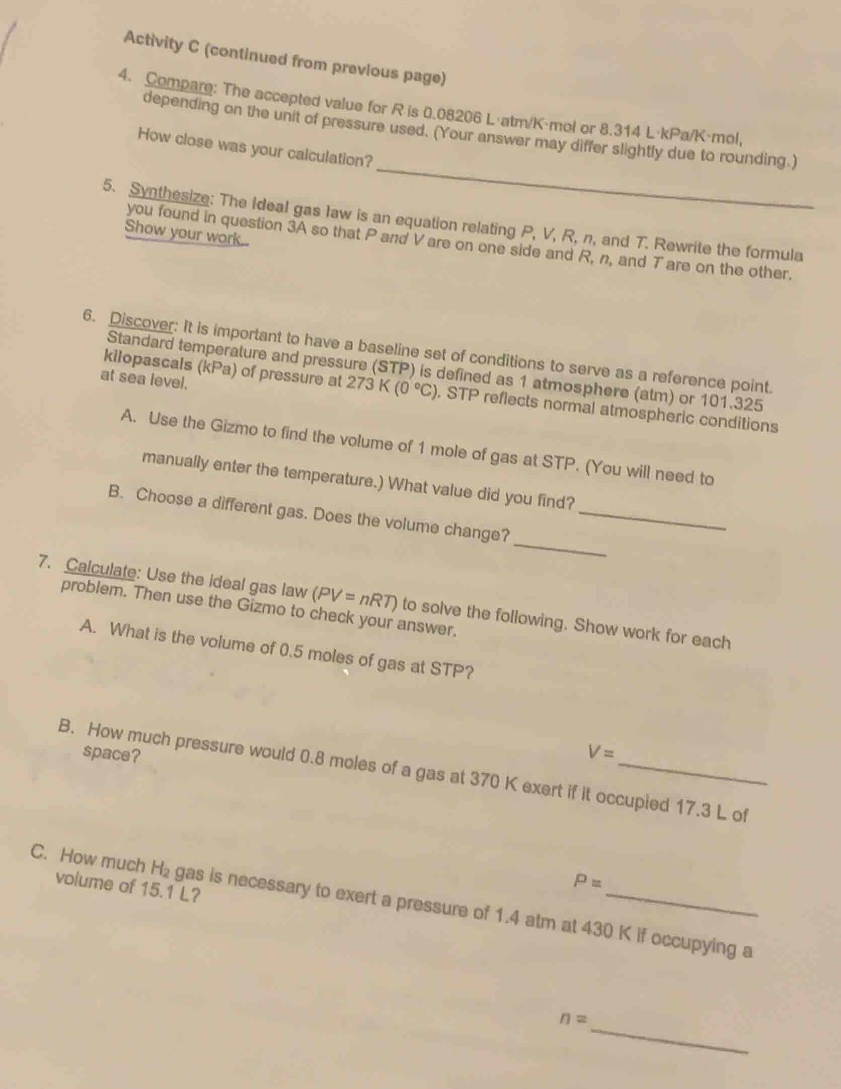 activity c (continued from previous page) 4. compare: the accepted valu…