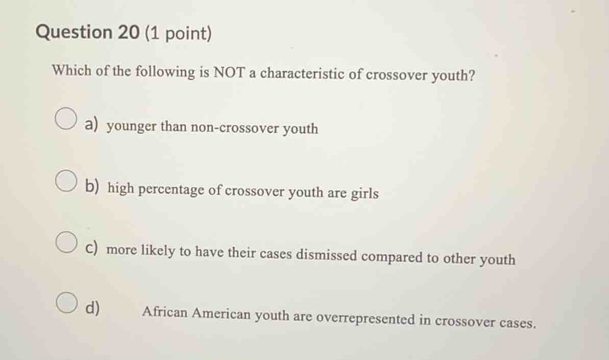 question 20 (1 point) which of the following is not a characteristic of…