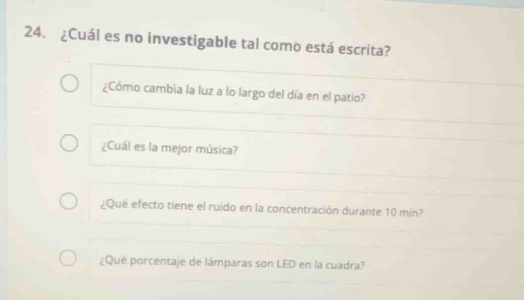 24. ¿cuál es no investigable tal como está escrita? ¿cómo cambia la luz…