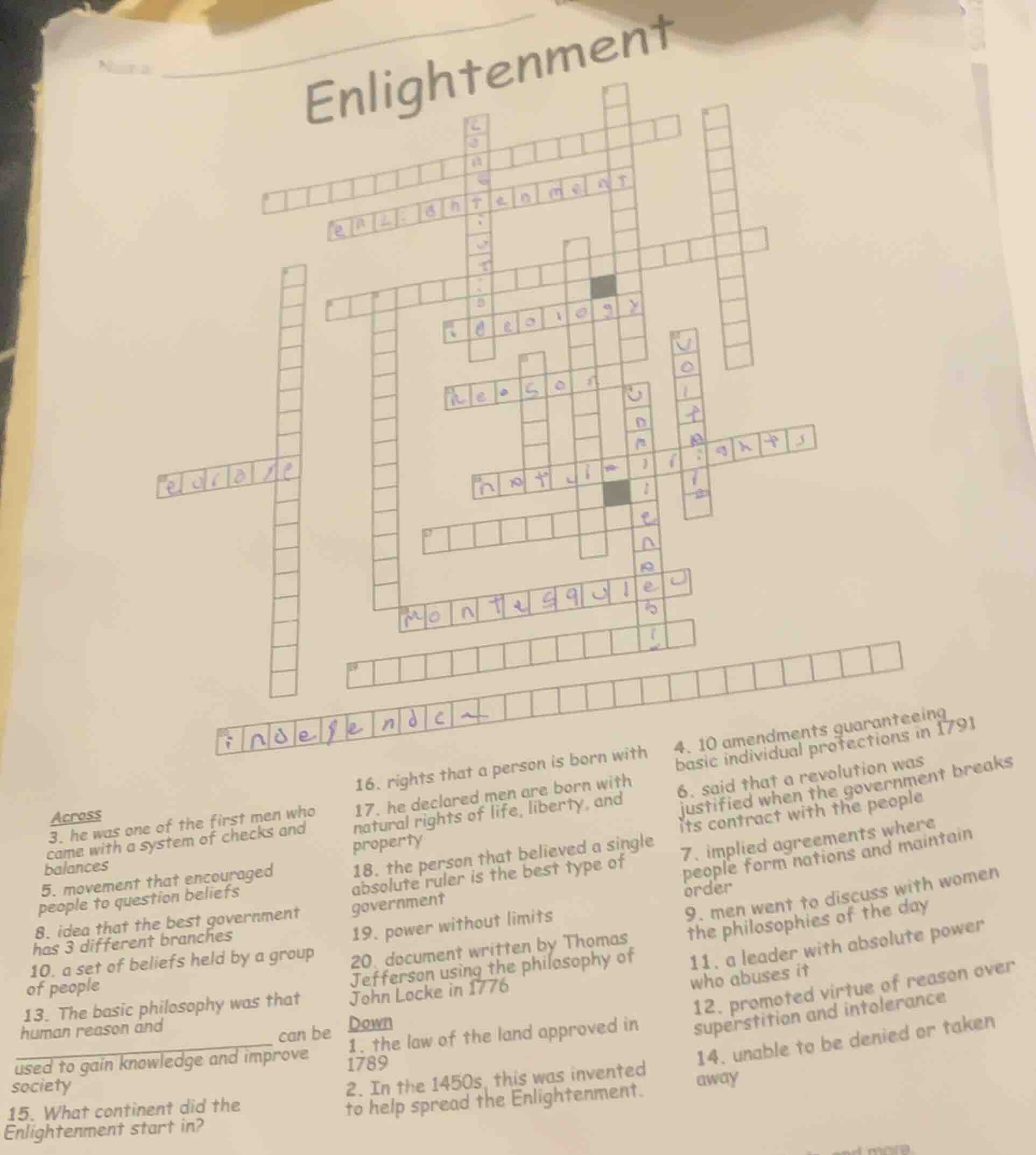 enlightenment across 3. he was one of the first men who came with a sys…