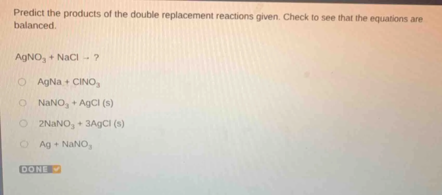 predict the products of the double replacement reactions given. check t…