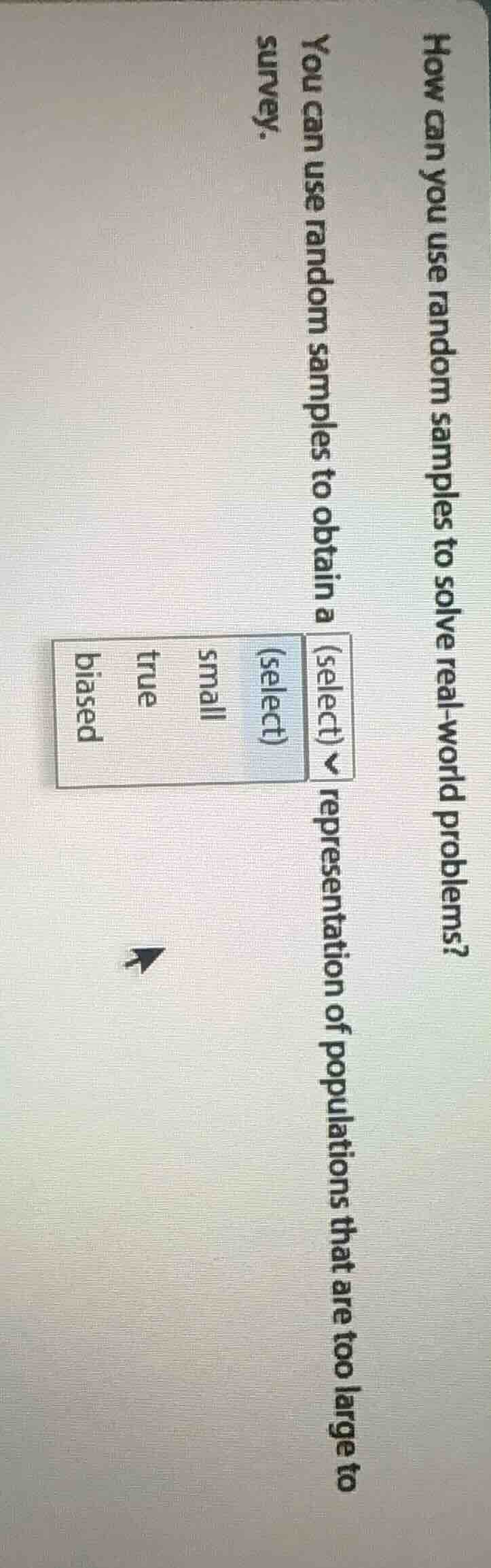 how can you use random samples to solve real - world problems? you can …