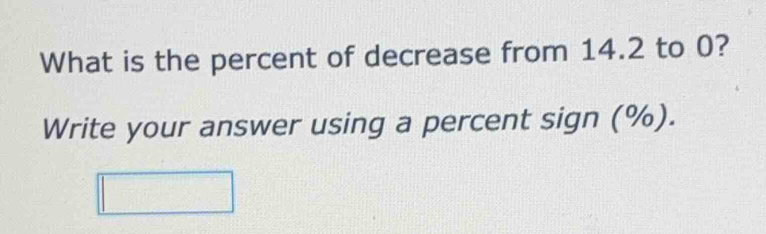 what is the percent of decrease from 14.2 to 0? write your answer using…