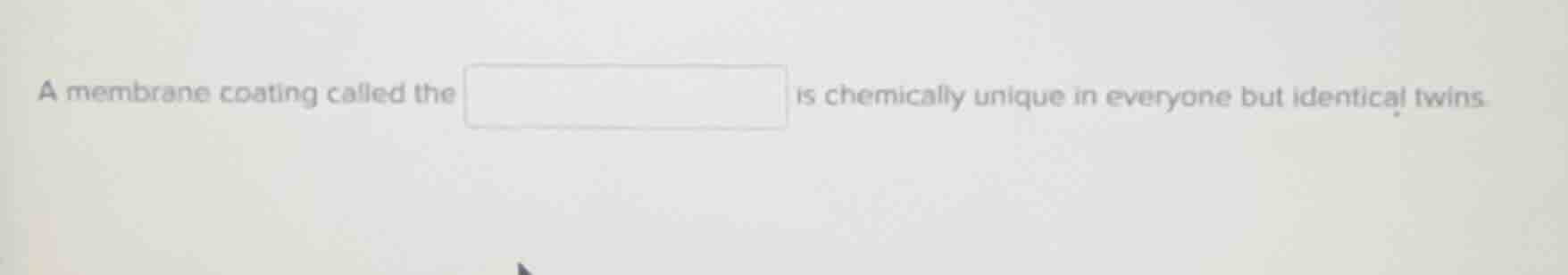 a membrane coating called the is chemically unique in everyone but iden…