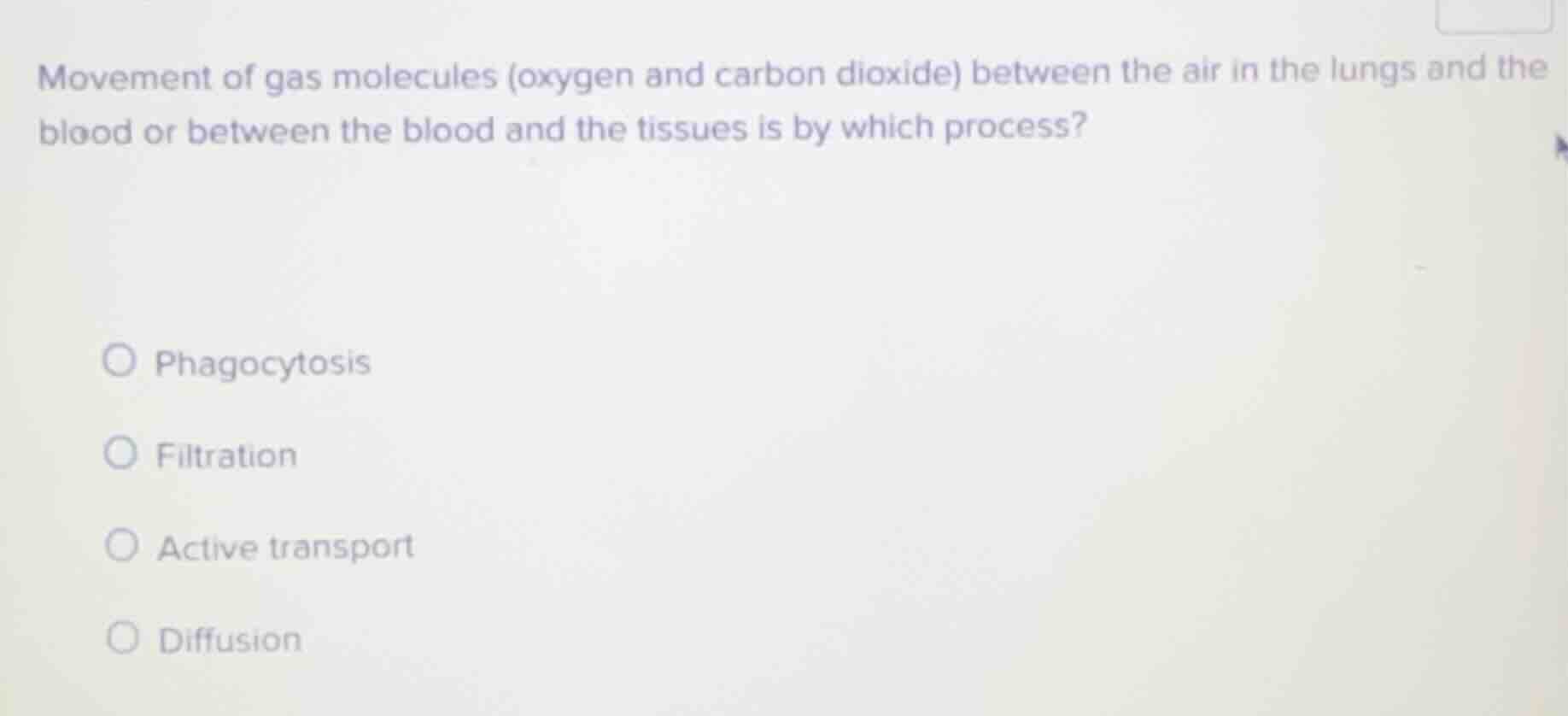 movement of gas molecules (oxygen and carbon dioxide) between the air i…