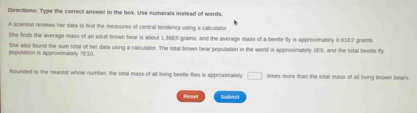 directions: type the correct answer in the box. use numerals instead of…
